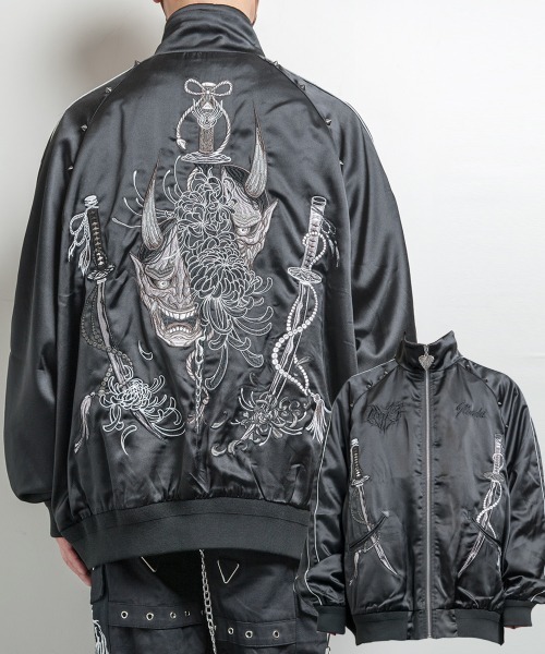 HANNYA(はんにゃ)般若 和柄刺繍 オーバーサイズ スカジャン