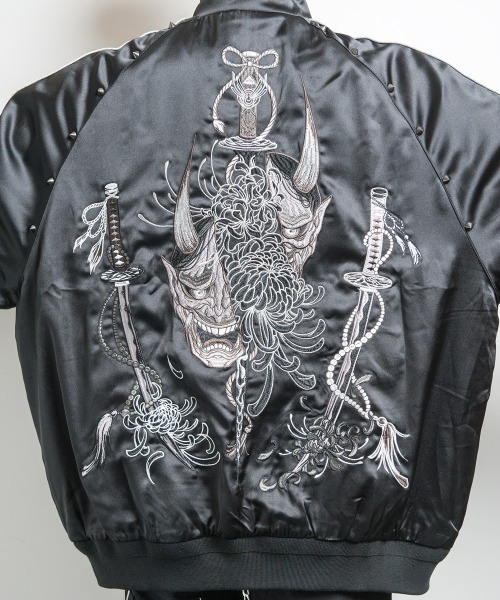 バックステージパス 日和 HANNYA(はんにゃ)般若 和柄刺繍 オーバーサイズ スカジャン