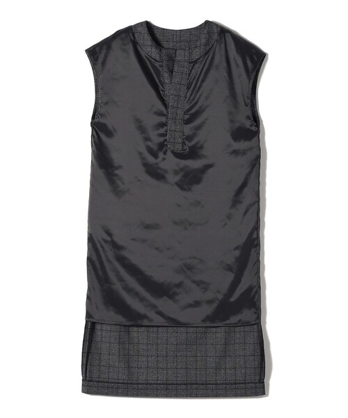 SHIPS(シップス)の「SHIPS Primary Navy Label:〈手洗い可能〉チェック / 無地 スキッパー ワンピース(ワンピース・レディース・ダークグレー/ブラック・ONE SIZE)」の5枚目の写真