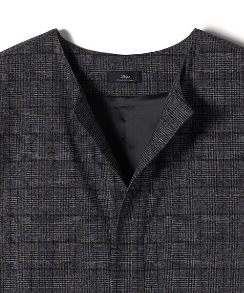 SHIPS(シップス)の「SHIPS Primary Navy Label:〈手洗い可能〉チェック / 無地 スキッパー ワンピース(ワンピース・レディース・ダークグレー/ブラック・ONE SIZE)」の7枚目の写真