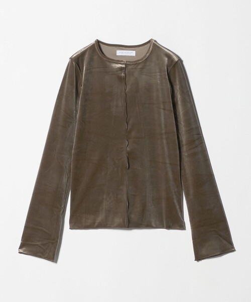 A DAY IN THE LIFE UNITED ARROWS(アデイインザライフユナイテッドアローズ)の「ベロア ロングスリーブカットソー <A DAY IN THE LIFE>(Tシャツ/カットソー・レディース・モカ/ネイビー/ダークグレー・FREE)」の1枚目の写真