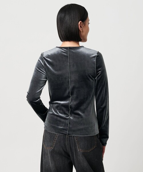 A DAY IN THE LIFE UNITED ARROWS(アデイインザライフユナイテッドアローズ)の「ベロア ロングスリーブカットソー <A DAY IN THE LIFE>(Tシャツ/カットソー・レディース・モカ/ネイビー/ダークグレー・FREE)」の4枚目の写真