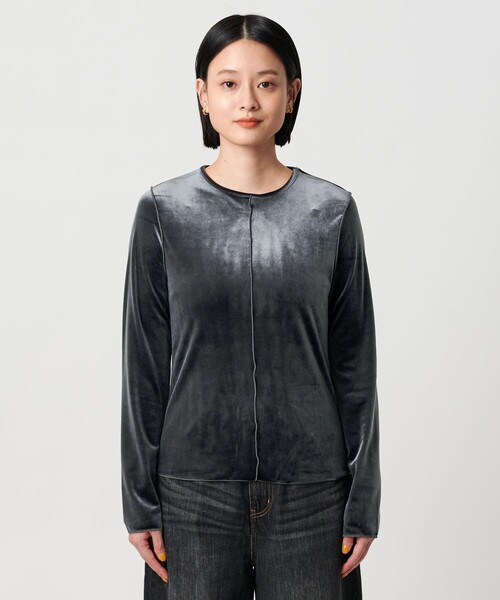 A DAY IN THE LIFE UNITED ARROWS(アデイインザライフユナイテッドアローズ)の「ベロア ロングスリーブカットソー <A DAY IN THE LIFE>(Tシャツ/カットソー・レディース・モカ/ネイビー/ダークグレー・FREE)」の7枚目の写真