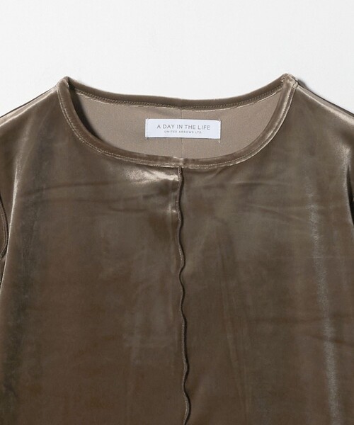 A DAY IN THE LIFE UNITED ARROWS(アデイインザライフユナイテッドアローズ)の「ベロア ロングスリーブカットソー <A DAY IN THE LIFE>(Tシャツ/カットソー・レディース・モカ/ネイビー/ダークグレー・FREE)」の19枚目の写真