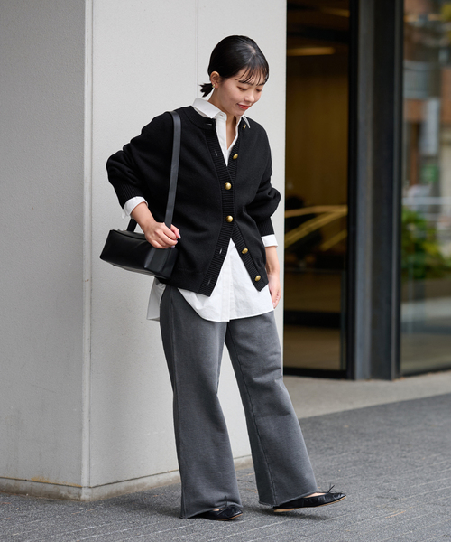 FRAMeWORK（フレームワーク）の「≪WEB限定追加≫メタルボタン2WAYカーディガン（カーディガン/ボレロ・レディース・ブラック/グレー・FREE）」の13枚目の写真