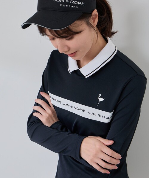 JUN&ROPE'（ジュンアンドロペ）の「ベアスムース 衿付きプルオーバー（Tシャツ/カットソー・レディース・ホワイト/ブラック/オリーブ・L/M/S）」の7枚目の写真