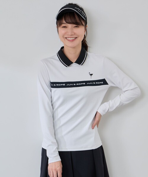 JUN&ROPE'（ジュンアンドロペ）の「ベアスムース 衿付きプルオーバー（Tシャツ/カットソー・レディース・ホワイト/ブラック/オリーブ・L/M/S）」の17枚目の写真