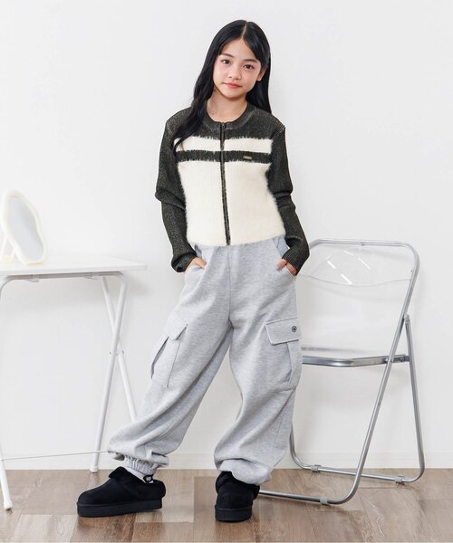 algy（アルジー）の「ピグメントライクジップニット（カーディガン/ボレロ・キッズ・ブラック/サックスブルー・XX-SMALL/X-SMALL/MEDIUM/SMALL）」の3枚目の写真