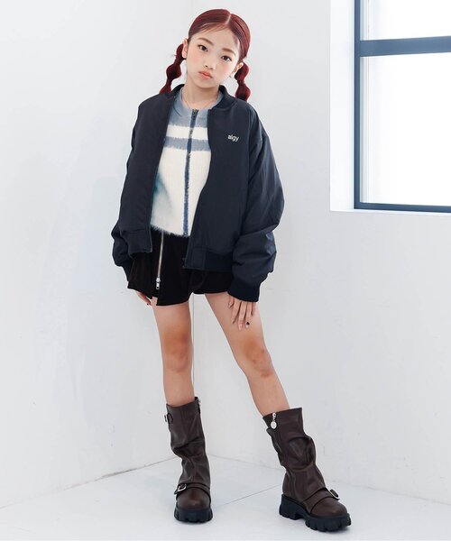 algy（アルジー）の「ピグメントライクジップニット（カーディガン/ボレロ・キッズ・ブラック/サックスブルー・XX-SMALL/X-SMALL/MEDIUM/SMALL）」の7枚目の写真