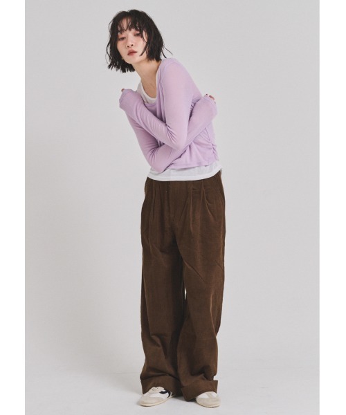 FMiBL（ファミル）の「コーデュロイワイドパンツ（その他パンツ・レディース・ブラウン/オフホワイト/ブラック・SMALL/MEDIUM）」の12枚目の写真