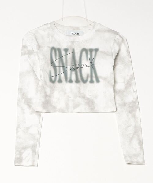 .KOM(ドットコム)の「『.KOM/ドットケーオーエム』クロップド丈プリントミニ長袖Tシャツ【GC】(Tシャツ/カットソー・レディース・ブラック/ホワイト・FREE)」の3枚目の写真