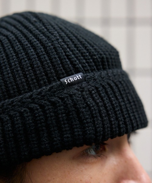 schott(ショット)の「Schott/ショット KNIT WATCH ピスネーム ベーシック ニットワッチキャップ(ニットキャップ/ビーニー・メンズ・グレー/ブラック/ブラウン・FREE)」の13枚目の写真