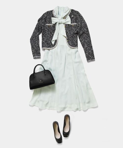 TOCCA（トッカ）の「TWEEDY MAZE ニットジャケット（カーディガン/ボレロ・レディース・アイボリー系/ブラック系/ピンク系・F）」の9枚目の写真