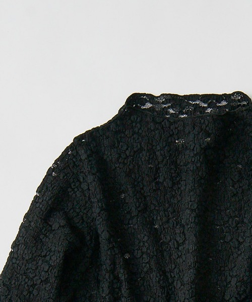 PUAL CE CIN(ピュアルセシン)の「フラワージャガードストレッチレースプチハイネックプルオーバー(Tシャツ/カットソー・レディース・ブラック/オフホワイト・FREE)」の8枚目の写真