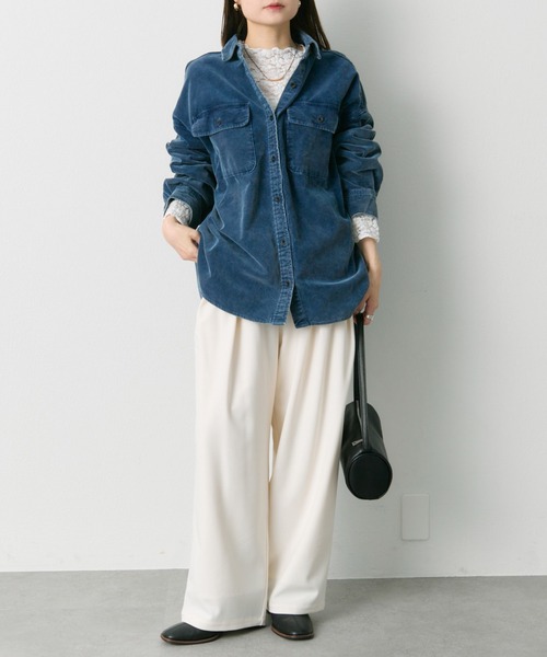 PUAL CE CIN(ピュアルセシン)の「フラワージャガードストレッチレースプチハイネックプルオーバー(Tシャツ/カットソー・レディース・ブラック/オフホワイト・FREE)」の22枚目の写真