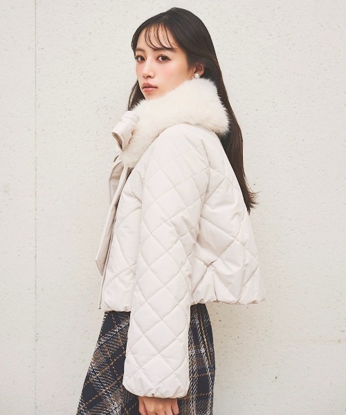 【美品】スウィングル　3way エコファーキルティングショートコート エコファーキルティングショートコート