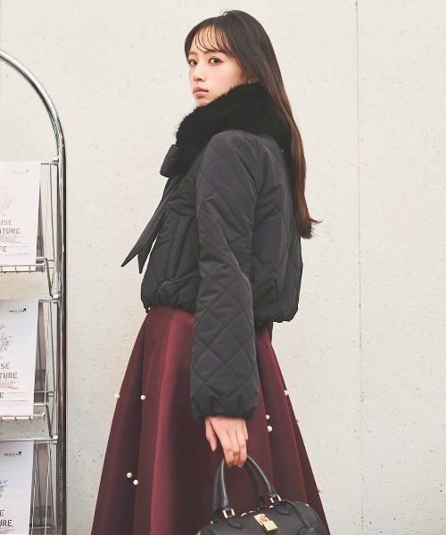 【美品】スウィングル　3way エコファーキルティングショートコート エコファーキルティングショートコート