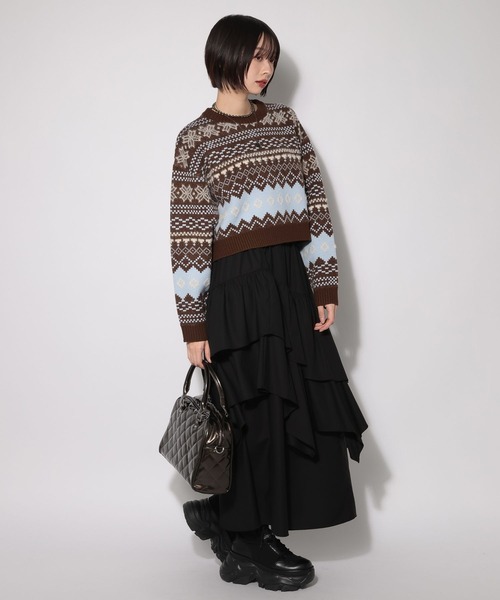 PAGEBOY(ページボーイ)の「ノルディックショートプルオーバー(ニット/セーター・レディース・オフホワイト/ブラック/ブラウン・FREE)」の20枚目の写真