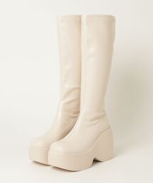LOVEHUNTER/+11.5cm 軽量厚底 バルキーソールストレッチロングブーツ(1911)