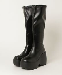 LOVEHUNTER/+11.5cm 軽量厚底 バルキーソールストレッチロングブーツ(1911)