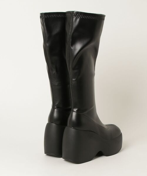 LOVEHUNTER（ラブハンター）の「LOVEHUNTER/+11.5cm 軽量厚底 バルキーソールストレッチロングブーツ(1911)（ブーツ・レディース・ブラック/アイボリー・LL/L/M/S）」の3枚目の写真