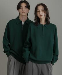 セール】「ハーフジップ」に該当するニット/セーター（グリーン