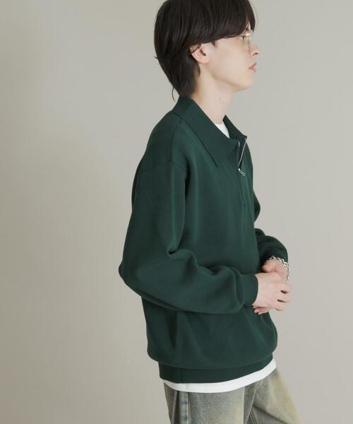 SENSE OF PLACE by URBAN RESEARCH（センスオブプレイスバイアーバンリサーチ）の「『ユニセックス』スウェットライクハーフジップニット（ニット/セーター・メンズ・ブルー/ライトグレー/ブラウン/グリーン・LARGE/MEDIUM）」の22枚目の写真