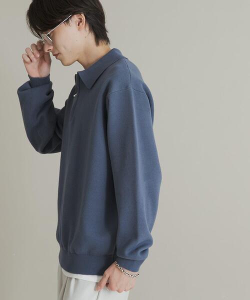 SENSE OF PLACE by URBAN RESEARCH（センスオブプレイスバイアーバンリサーチ）の「『ユニセックス』スウェットライクハーフジップニット（ニット/セーター・メンズ・ブルー/ライトグレー/ブラウン/グリーン・LARGE/MEDIUM）」の16枚目の写真