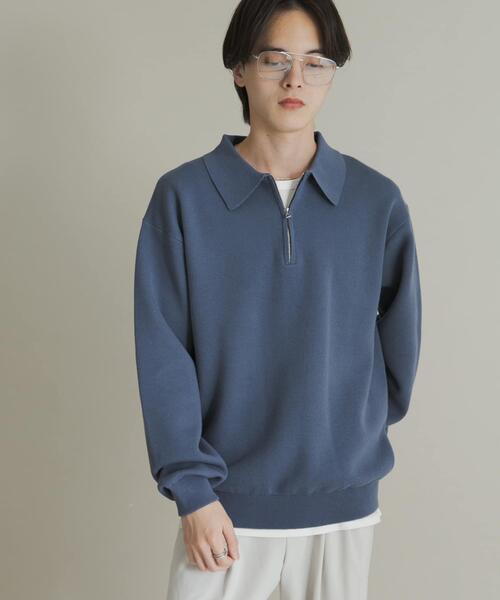 SENSE OF PLACE by URBAN RESEARCH（センスオブプレイスバイアーバンリサーチ）の「『ユニセックス』スウェットライクハーフジップニット（ニット/セーター・メンズ・ブルー/ライトグレー/ブラウン/グリーン・LARGE/MEDIUM）」の17枚目の写真