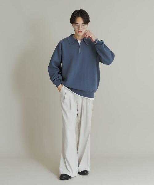 SENSE OF PLACE by URBAN RESEARCH（センスオブプレイスバイアーバンリサーチ）の「『ユニセックス』スウェットライクハーフジップニット（ニット/セーター・メンズ・ブルー/ライトグレー/ブラウン/グリーン・LARGE/MEDIUM）」の20枚目の写真