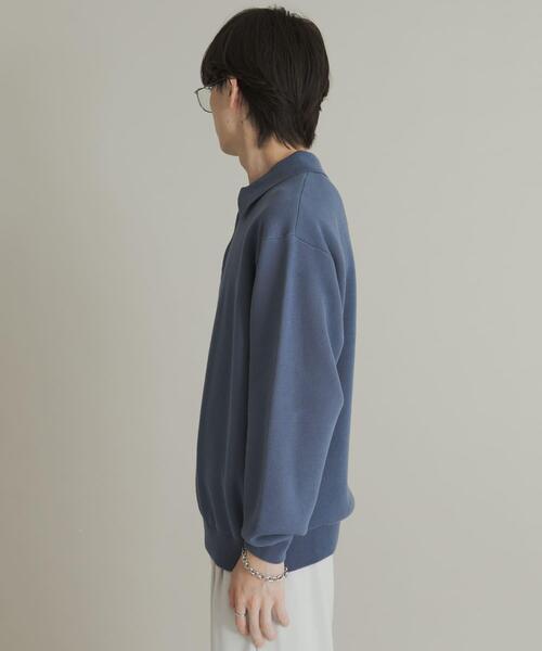 SENSE OF PLACE by URBAN RESEARCH（センスオブプレイスバイアーバンリサーチ）の「『ユニセックス』スウェットライクハーフジップニット（ニット/セーター・メンズ・ブルー/ライトグレー/ブラウン/グリーン・LARGE/MEDIUM）」の11枚目の写真