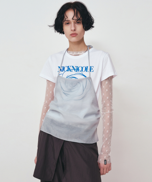 NICK&NICOLE(ニックアンドニコール)の「SILKY HALTER SLEEVELESS_SKY BLUE(Tシャツ/カットソー・レディース・その他・FREE)」の1枚目の写真