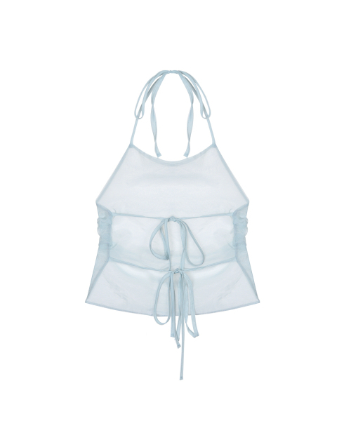 NICK&NICOLE(ニックアンドニコール)の「SILKY HALTER SLEEVELESS_SKY BLUE(Tシャツ/カットソー・レディース・その他・FREE)」の5枚目の写真