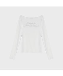 Cursive Mesh Top - Ivory