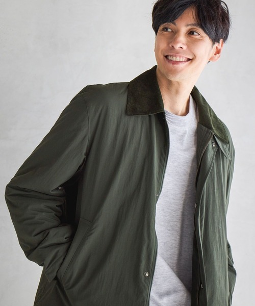 GLOBAL WORK(グローバルワーク)の「ライトウォーム襟切り替えブルゾン/601412(ブルゾン・メンズ・グリーン/ブラック・SMALL/MEDIUM/LARGE/X-LARGE)」の1枚目の写真