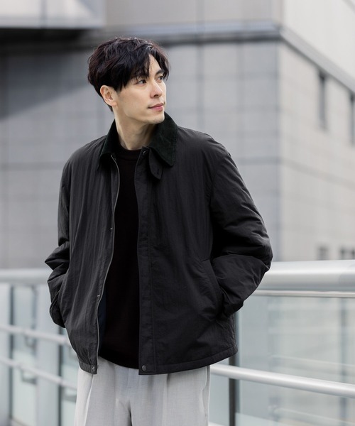 GLOBAL WORK(グローバルワーク)の「ライトウォーム襟切り替えブルゾン/601412(ブルゾン・メンズ・グリーン/ブラック・SMALL/MEDIUM/LARGE/X-LARGE)」の2枚目の写真