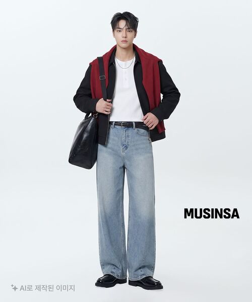 MUSINSA STANDARD（ムシンサスタンダード）の「クリンクルシンセティックレザー ホライゾンビッグトートバッグ [ブラック]（ボストンバッグ・レディース・その他・FREE）」の13枚目の写真