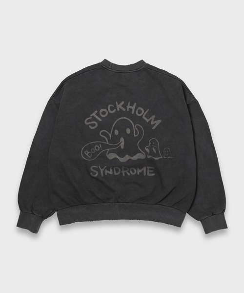 STOCKHOLM SYNDROME（ストックホルムシンドローム）の「STOCKHOLM SYNDROME／ゴーストピグメントプルオーバー（スウェット・メンズ・チャコール/アイボリー/グレー・FREE）」の12枚目の写真
