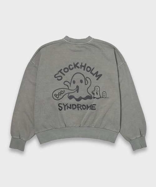STOCKHOLM SYNDROME（ストックホルムシンドローム）の「STOCKHOLM SYNDROME／ゴーストピグメントプルオーバー（スウェット・メンズ・チャコール/アイボリー/グレー・FREE）」の8枚目の写真