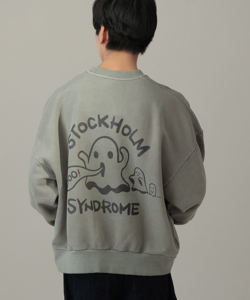 STOCKHOLM SYNDROME（ストックホルムシンドローム）の「STOCKHOLM SYNDROME／ゴーストピグメントプルオーバー（スウェット・メンズ・チャコール/アイボリー/グレー・FREE）」の20枚目の写真