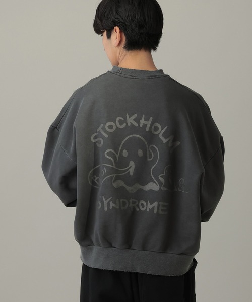STOCKHOLM SYNDROME（ストックホルムシンドローム）の「STOCKHOLM SYNDROME／ゴーストピグメントプルオーバー（スウェット・メンズ・チャコール/アイボリー/グレー・FREE）」の16枚目の写真