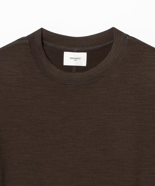 WRAPINKNOT（ラッピンノット）の「WRAPINKNOT / メリノウール フィット Tシャツ（Tシャツ/カットソー・レディース・ブラウン/ブラック・ONE SIZE）」の18枚目の写真