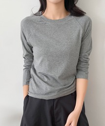 カシミヤ混コットンロンT|しっとり柔らか・ストレスフリーの大人Tシャツ カットソー 長袖 きれいめ レディース インナー