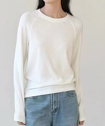 カシミヤ混コットンロンT｜しっとり柔らか・ストレスフリーの大人Tシャツ カットソー 長袖 きれいめ レディース インナー