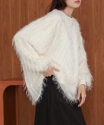 シアーシャギーレイヤードスウェットトップス