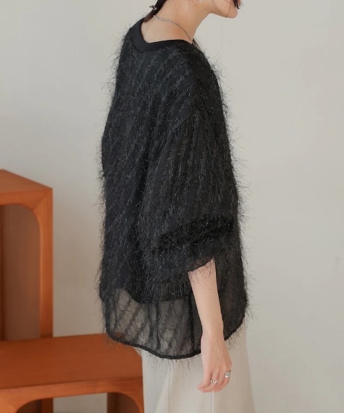 Bab（バブ）の「シアーシャギーレイヤードスウェットトップス（その他トップス・レディース・アイボリー/ブラック・FREE）」の18枚目の写真