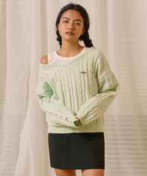 BITTERCELLS（ビターセルズ）の「C.G V-Neck Cable Sweater-Mint（ニット/セーター）」