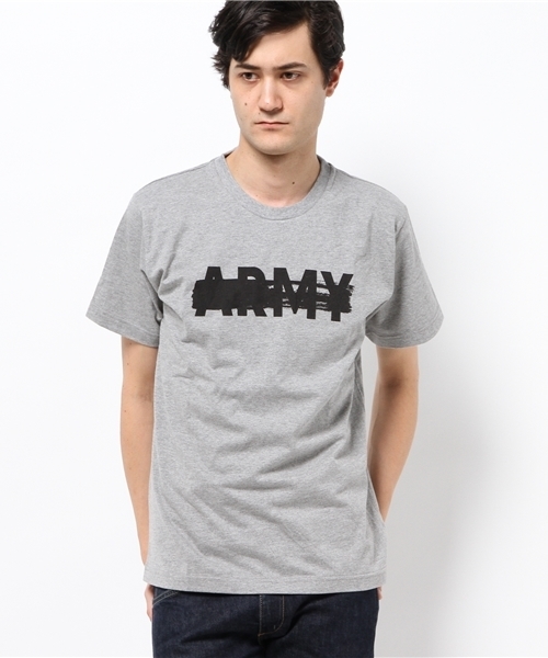 OUTLET(アウトレット)の「【Discoat Parisien】20/-ARMYプリントT(Tシャツ/カットソー・メンズ・杢グレー/オリーブ・MEDIUM/LARGE)」の2枚目の写真