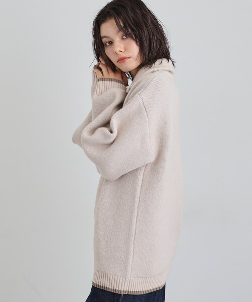 THE SHOP TK (ザ ショップ ティーケー )の「【洗える】ほど良くラフで女性らしい ハーフZIPニット(ニット/セーター・レディース・ブルー/チャコールグレー/ライトベージュ・13/12)」の9枚目の写真