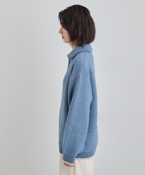 THE SHOP TK (ザ ショップ ティーケー )の「【洗える】ほど良くラフで女性らしい ハーフZIPニット(ニット/セーター・レディース・ブルー/チャコールグレー/ライトベージュ・13/12)」の17枚目の写真